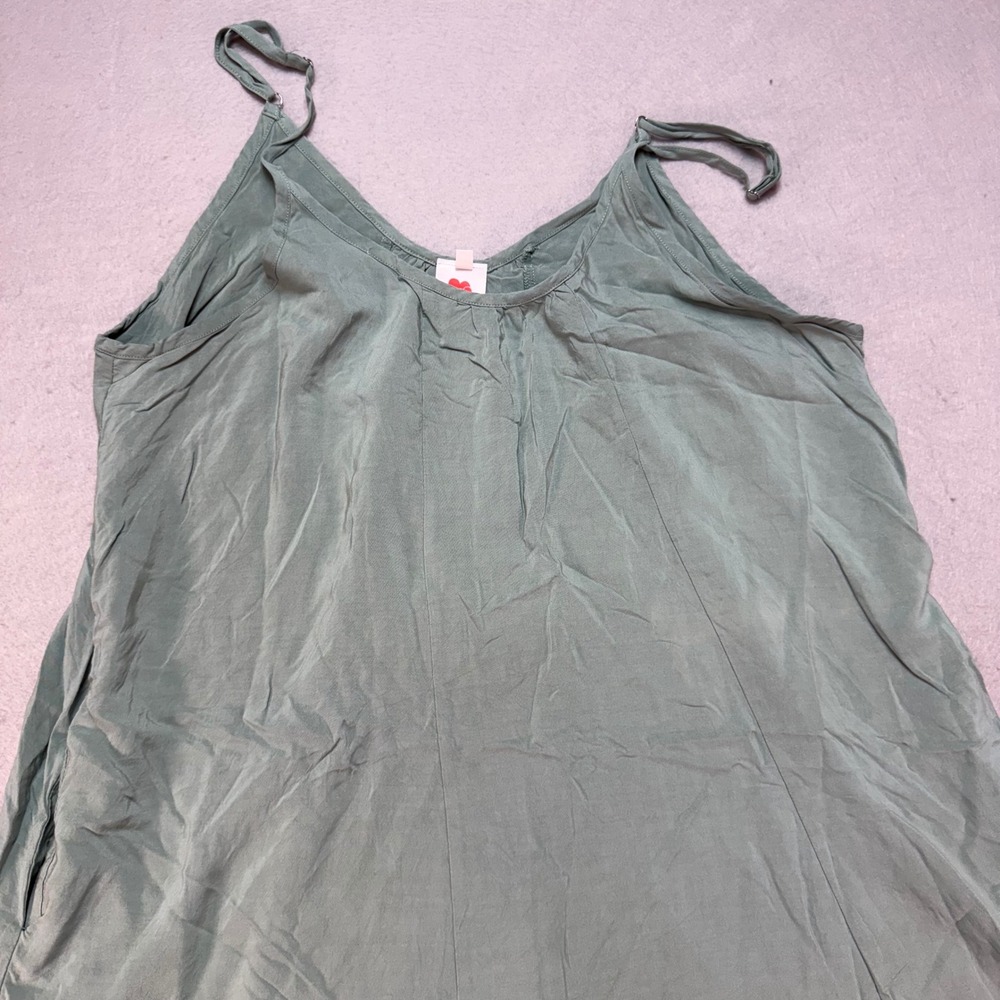 Buenos Ninos Green Ruffle Hem Sleeveless Casual Dress XXL, Comfy, Fashion, Prep